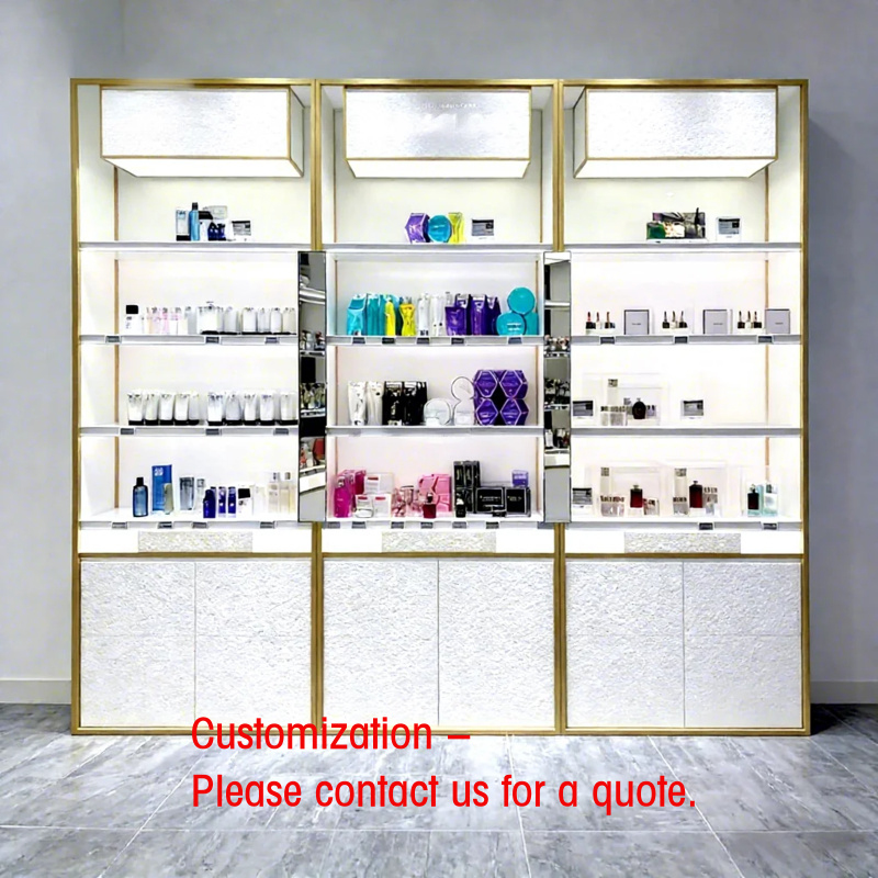 Perfume In Fragrance Shop - カスタムメイドの高級LED照明付き香水店陳列什器、カスタムステンレス製プレミアムフレグランス小売用S