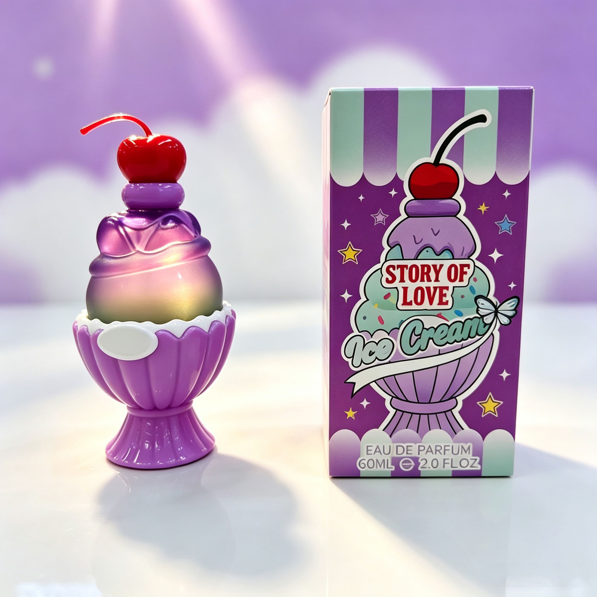 かわいいアイスクリーム型のオードパルファム60ml、甘くて長 - Perfume Fragrance Bottle のレビューと価格