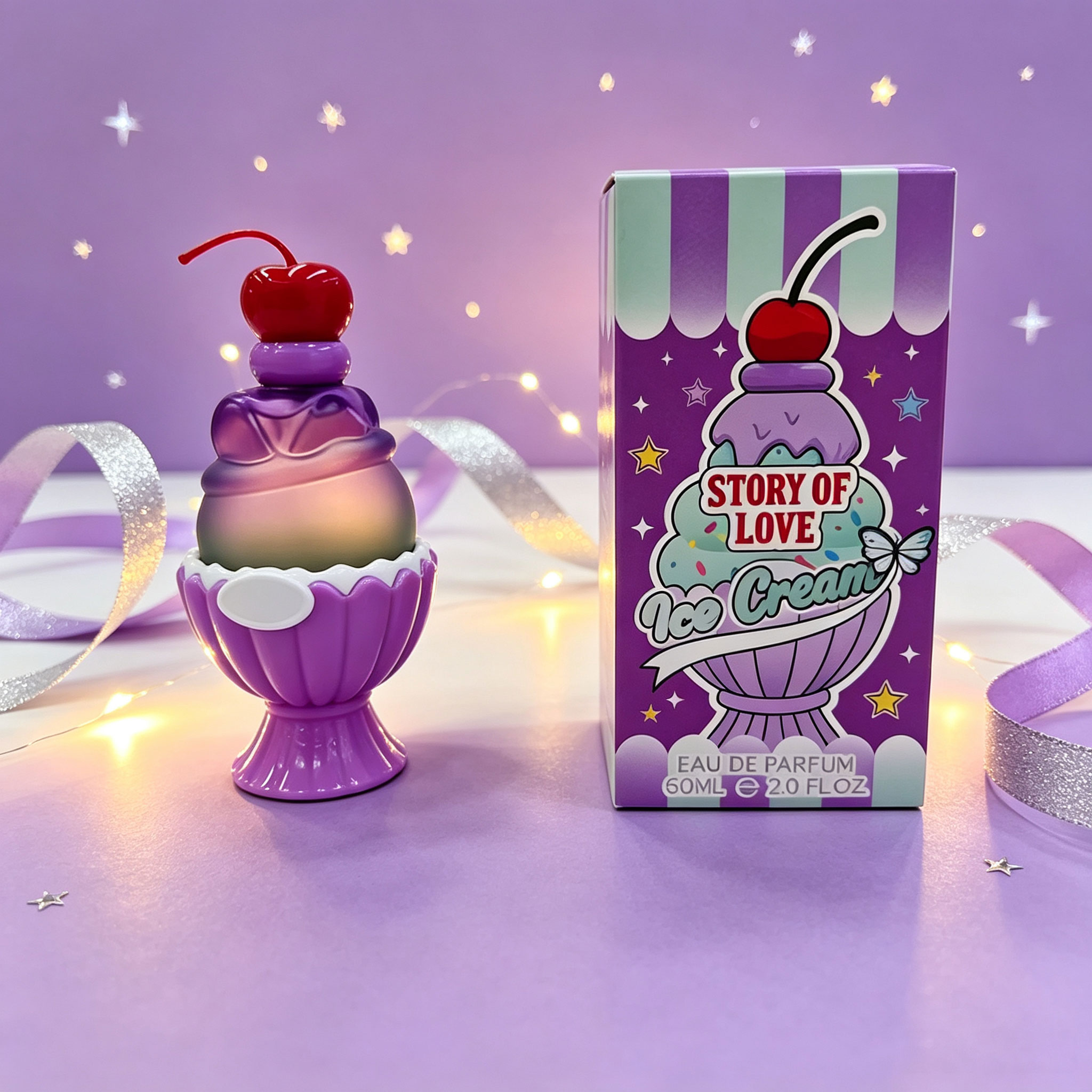 かわいいアイスクリーム型のオードパルファム60ml、甘くて長 - Perfume Fragrance Bottle のレビューと価格