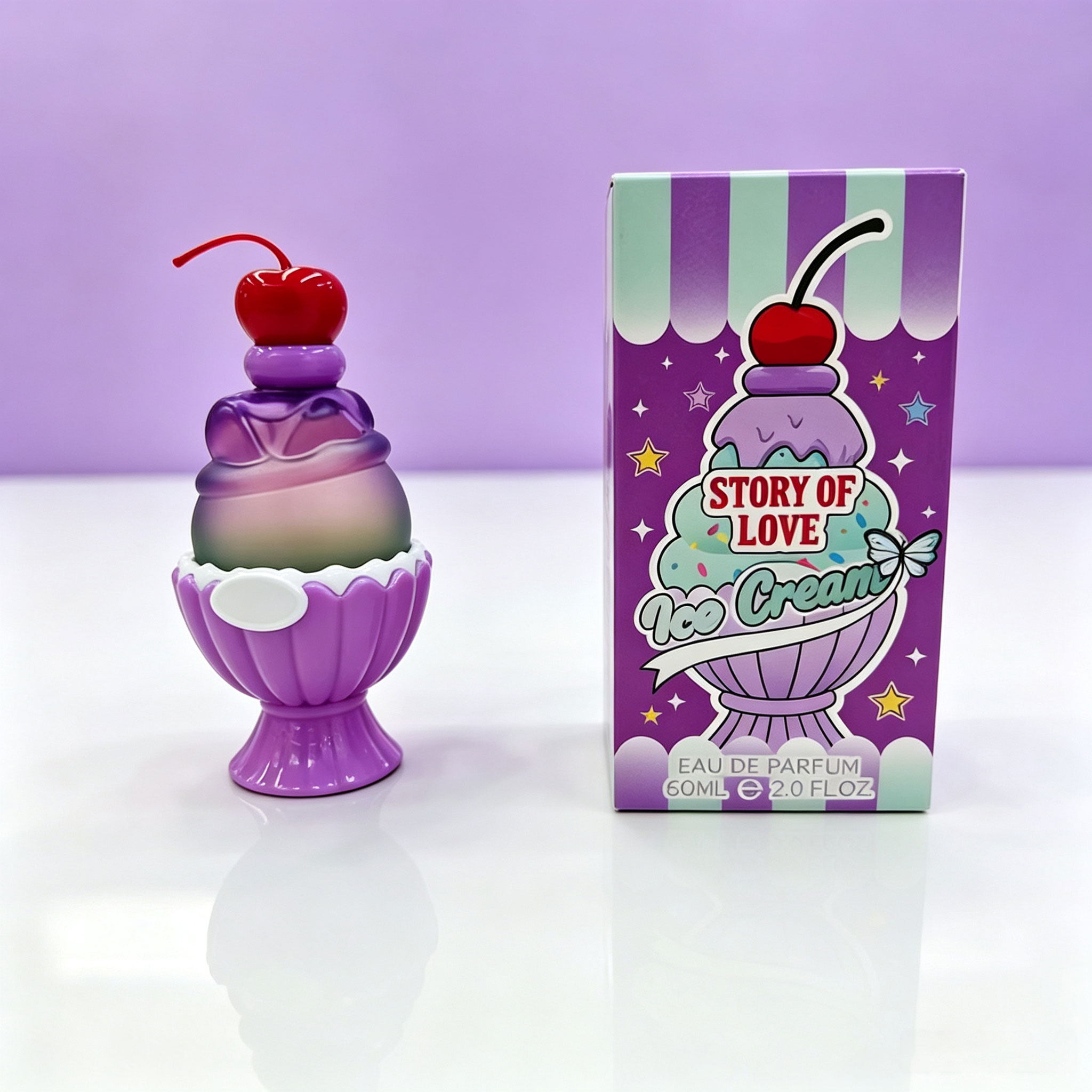 かわいいアイスクリーム型のオードパルファム60ml、甘くて長 - Perfume Fragrance Bottle のレビューと価格