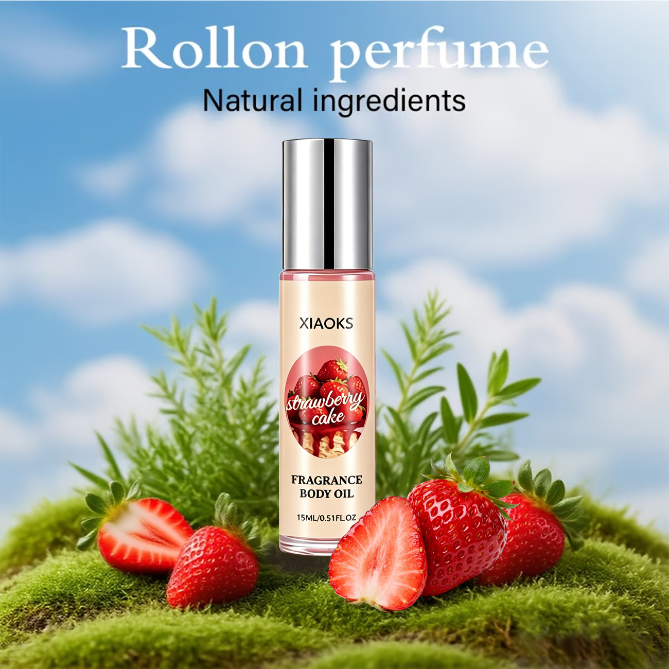 1本のストロベリーケーキ型スイートロールオン香水 - 魅力的 - Perfume Fragrance Bottle のレビューと価格